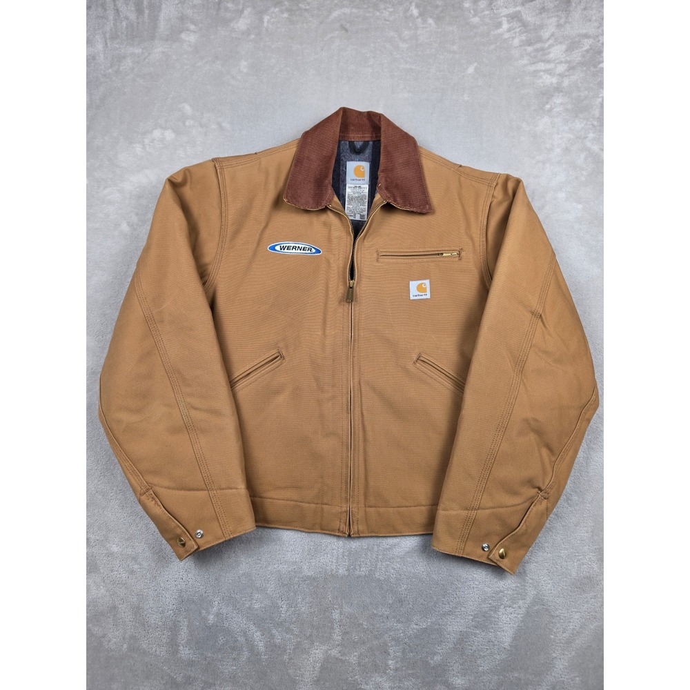 Vintage Carhartt Detroit Jacket Mens 40 M Brown J01 Blanket Lined USA Made Y2K